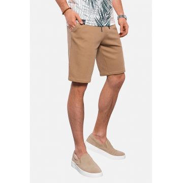 Bermude cu talie ajustabila - Maro camel
