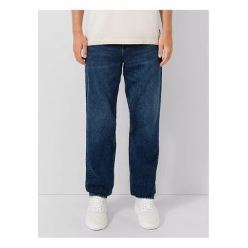 Blugi cu talie medie Pete - Bleumarin inchis