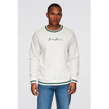 Bluza de trening cu maneci raglan si logo - Alb/Verde