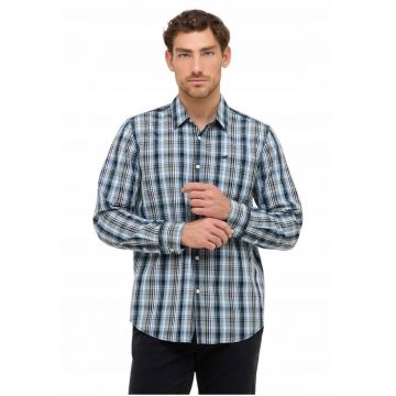 Camasa Barbati -  Style Chester Poplin - Regular Fit - Cu Guler - Cu Nasturi - Design Clasic - Maneci Lungi - Bumbac - Multicolor - Multicolor