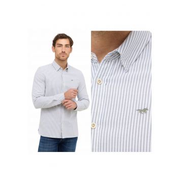 Camasa Barbati -  Style Edinburg - Regular Fit - Cu Guler - Cu Nasturi - Design Clasic - Maneci Lungi - Bumbac - XL INTL - Gri