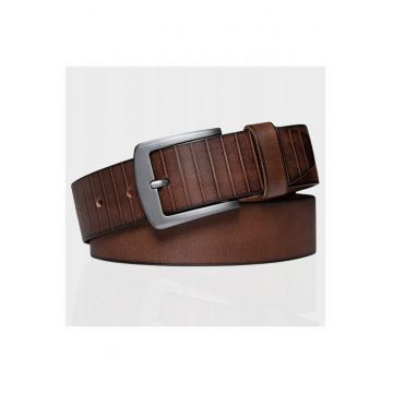 Curea barbati -  VAN-M5000 - piele naturala - catarama metalica - 90 Cm - maro