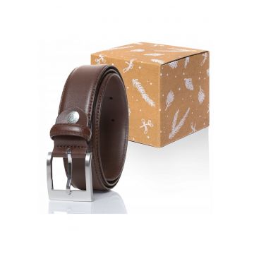 Curea Din Piele -  Rr0001R01 0029 - Piele - Latime: 35 mm - Maro - Maro - Bej