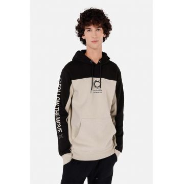 Hanorac de bumbac cu model in doua nuante - Negru/Bej