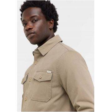 Jacheta Barbati -  Style Philo - Regular Fit - Cu Guler - Cu Nasturi - Caldura Si Confortabila - Maneci Lungi - Bumbac - Bej - Bej