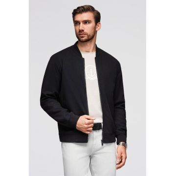 Jacheta regular fit cu model uni - Negru