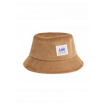 Palarie Bucket Barbati -  Cord WW Bucket Hat - Regular Fit - Utilizare Universala - Design Clasic - Cu Logo - Bumbac - One Size - Maro