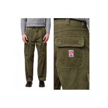 Pantaloni Barbati -  Casey Cargo - Straight Fit - Talie Medie - Fermoar - 6 Buzunare - Lungi - Bumbac - W31-L32 US - Verde