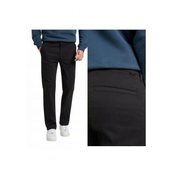 Pantaloni Barbati -  Regular Chino - Regular Fit - Talie Medie - Fermoar - 5 Buzunare - Lungi - Bumbac - Negru - Negru
