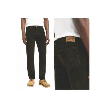 Pantaloni Barbati -  Rider - Slim Fit - Fermoar - 5 Buzunare - Lungi - Bumbac - Verde - Verde