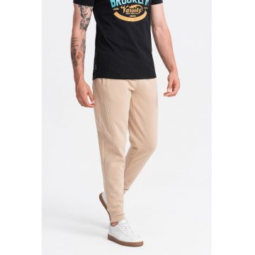 Pantaloni de trening din bumbac cu buzunare laterale - Bej