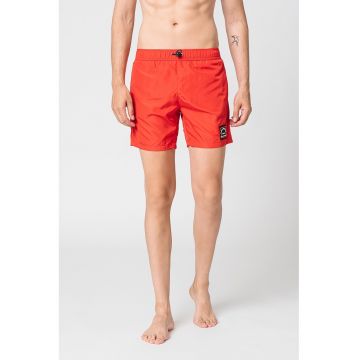 Pantaloni scurti de baie cu buzunare oblice - Rosu inchis