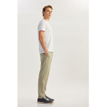 Pantaloni uni cu snur in talie - Maro camel