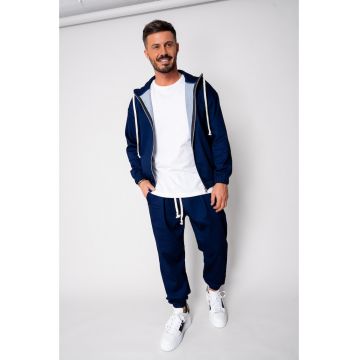 Set Camden din denim elastic Hanorac si Pantalon Lung Premium Navy 19993 - Bleumarin