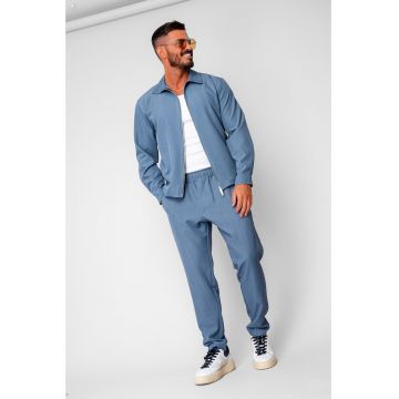 Set Caruso v2 Jacheta cu fermoar si pantalon lung drept Premium Storm Blue 19974 - Storm Blue