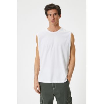 Top de bumbac - Alb murdar