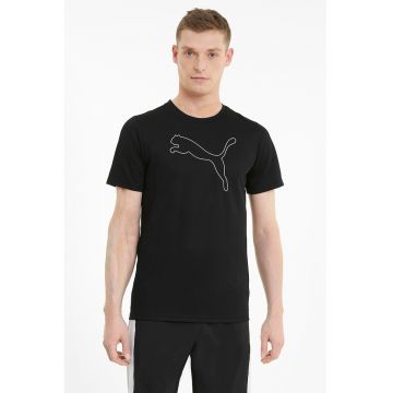 Tricou cu imprimeu logo si dryCELL - pentru fitness Performance - Negru