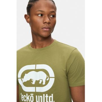 Tricou cu logo si decolteu la baza gatului - MARC - Gri