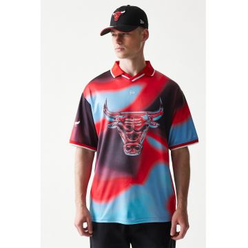 Tricou polo NBA Chicago Bulls - Rosu/Black Onyx/Albastru deschis