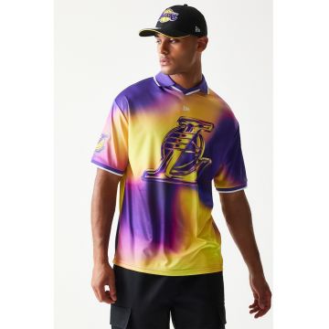 Tricou polo NBA LA Lakers - Galben/Violet