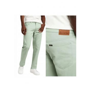 Blugi Barbati -  Daren Zip Fly - Straight Fit - Talie Joasa - Fermoar - Lungi - 5 Buzunare - Bumbac - Verde - Verde
