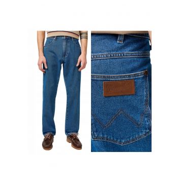 Blugi Barbati -  Frontier - Straight Fit - Talie Medie - Fermoar - Lungi - 5 Buzunare - Bumbac - W36-L32 US - Albastru