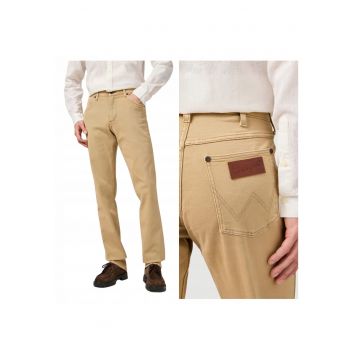 Blugi Barbati -  Greensboro - Straight Fit - Talie Medie - Fermoar - Lungi - 5 Buzunare - Bumbac - Bej - Bej