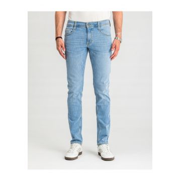 Blugi Barbati -  Oregon Tapered - Talie Joasa - 100% Bumbac - Fermoar - Lungi - 5 Bunzuare - Albastru Deschis - Albastru