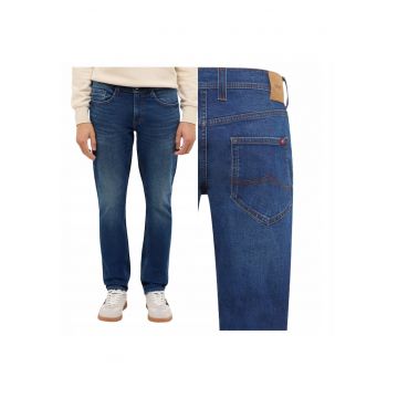 Blugi Barbati -  Style Oregon Slim - Slim Fit - Talie Joasa - Lungi - Cu Fermoar - 5 Buzunare - Bumbac - Albastru - Albastru