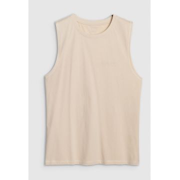 Maiou barbati  fara maneci - bej - bumbac