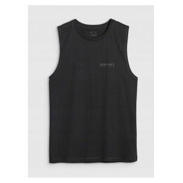 Maiou barbati  fara maneci - negru - bumbac