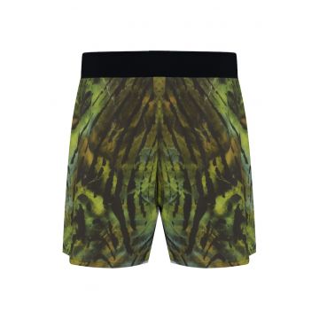 Pantaloni scurti sport barbati H46635 -  Verde/Negru - Poliester -