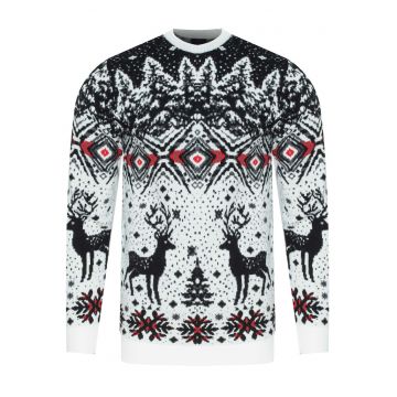 Pulover barbati -  2310 - alb - Craciun