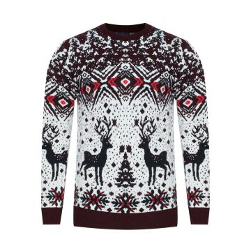 Pulover barbati -  2310 - bordou - Craciun - fabricat din material de calitate