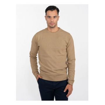 Pulover Barbati -  Dustin - Regular Fit - Decolteu Rotund - Caldura Si Confortabila - Design Clasic - Maneci Lungi - Bumbac - XL INTL - Bej