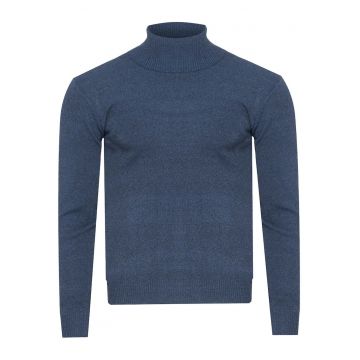Pulover barbati -  guler rulat - bleumarin - fabrica de calitate