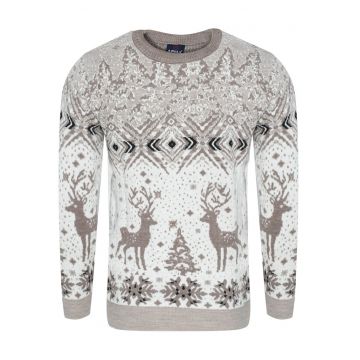 Pulover barbati -  model 2310 - bej - Craciun