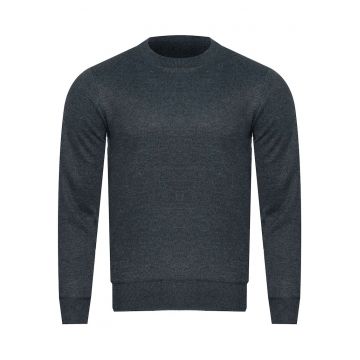 Pulover barbati -  N537 - gri inchis - material acril - croiala regulara