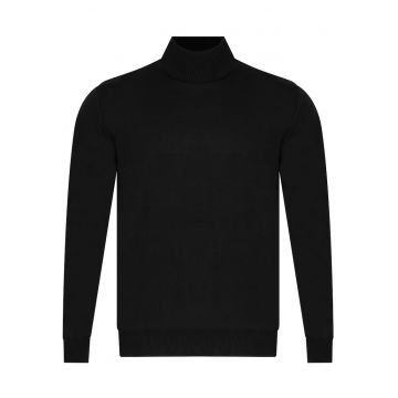 Pulover barbati -  WS3321 - croiala regular - negru - bumbac si acril