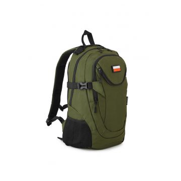 Rucsac barbati - ® ZG1070 - turistic si urban - compartiment laptop - buzunare multiple - buzunar antifurt - impermeabil - 28L - verde