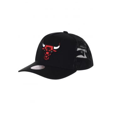 Sapca Baseball Barbati -  Monogram Trucker Bulls - Reglabila - Stilata Si Confortabila - Ideala Pentru Uz Zilnic - Rezistenta - Cu Logo Imprimat - Marime Universala - Negru