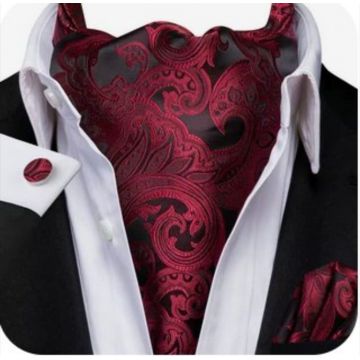 Set cravata / esarfa Ascot + batista + butoni, model 114