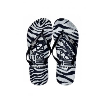 Slapi barbati -  D000789-B001 - negru/zebra - utilizare zilnica