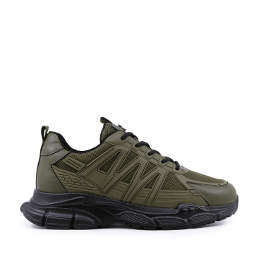 Sneakers de bărbați Luca di Gioia kaki din piele 3917BP780KA