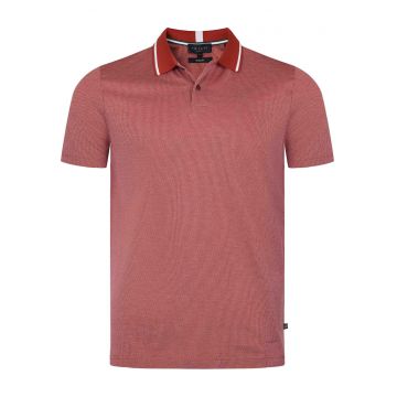 Tricou barbati -  261464 - caramiziu si alb - 100% bumbac - croiala regular