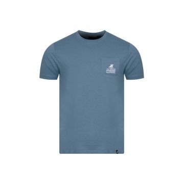 Tricou barbati -  albastru - 100% bumbac - croiala dreapta -