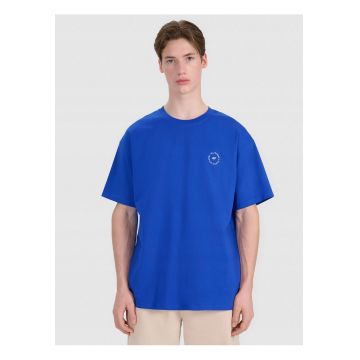 Tricou barbati  croiala supradimensionata - 100% bumbac - albastru