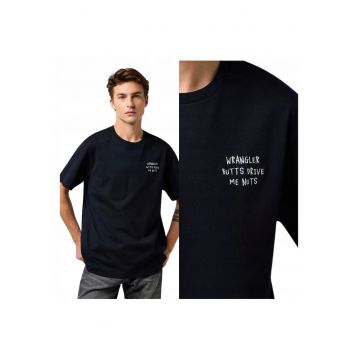 Tricou Barbati -  Embroidery Tee - Regular Fit - Decolteu Rotund - Cu Logo - Design Clasic - Maneci Scurti - Bumbac - XL INTL - Negru