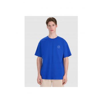 Tricou Barbati  Oversize 100% Bumbac - Sportstyle - Culoare Cobalt - Decolteu Rotund - Reflectorizant - Marimi S-XXL - Confortabil si Durabil