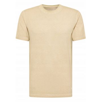 Tricou Barbati -  Style Austin - Regular Fit - Decolteu Rotund - Cu Logo - Design Clasic - Maneci Scurti - Bumbac - Bej - Bej